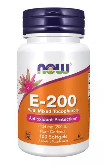NOW Vitamin E-200 Mixed TOC 100 sgels