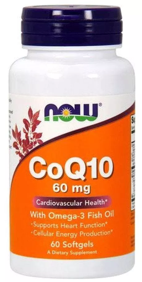 NOW CoQ10 60 mg with Omega-3 60 softgels