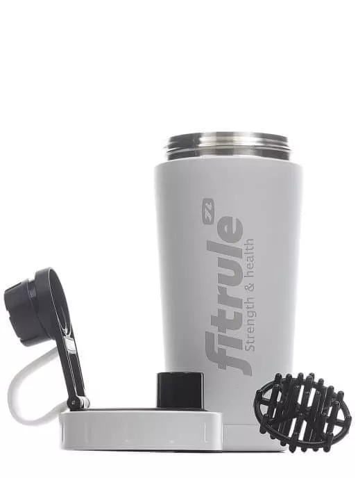 FitRule Шейкер алюминиевый с крышкой Twist 700ml (Белый)