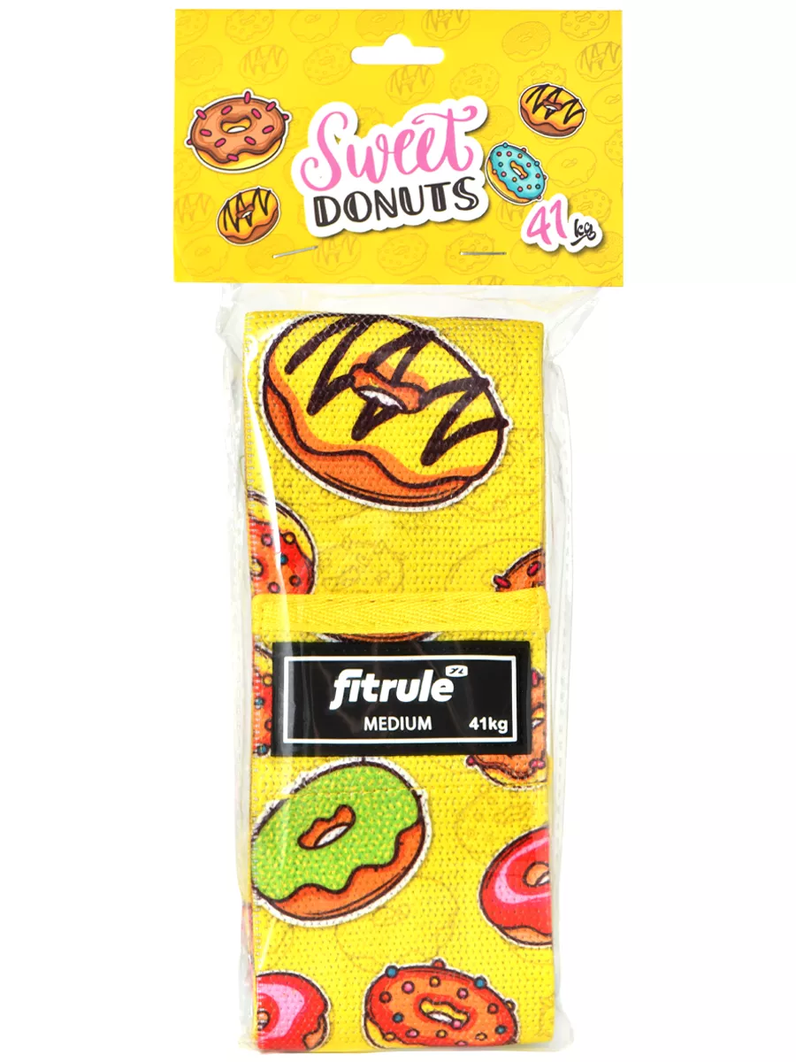 FitRule Фитнес резинка тканевая Принтованая (Пончик 41кг)