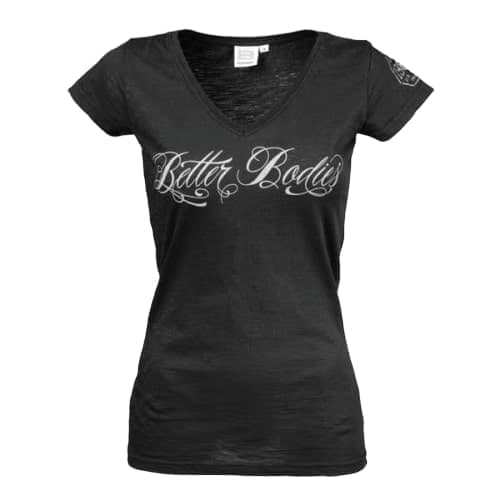 Better Bodies V-neck slub tee, женская футболка черная