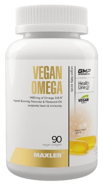 Maxler Omega Vegan 3-6-9 Fatty acid with Evening Primrose 90 softgels фото