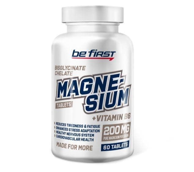 BeFirst Magnesium Bisglycinate Chelate + B6 60 tabs фото