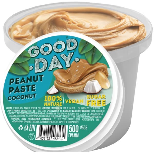 GOOD DAY Арахисовая паста с кокосом 300g