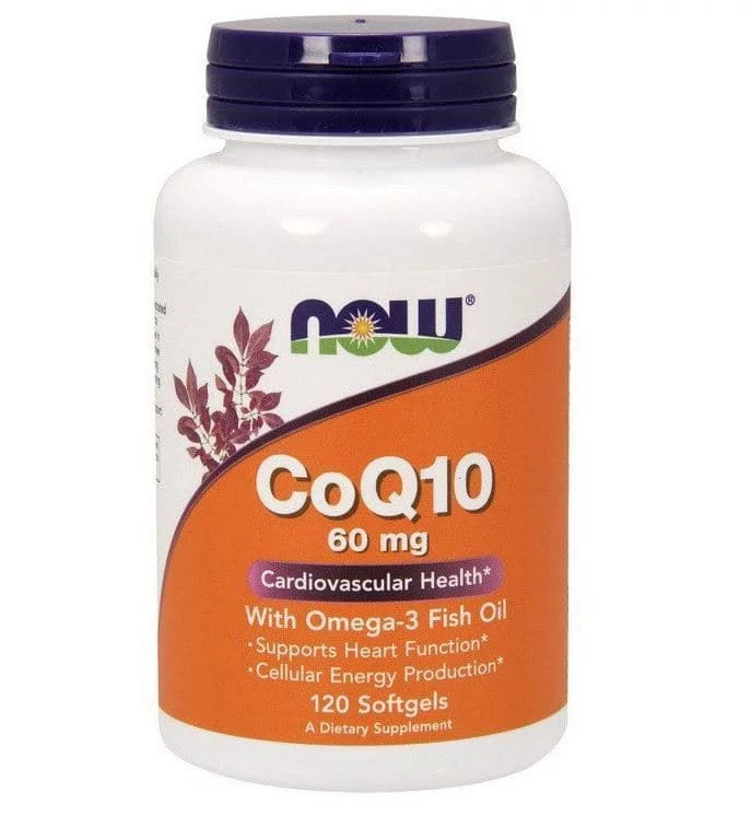 NOW CoQ10 60 mg with Omega-3 120 caps фото