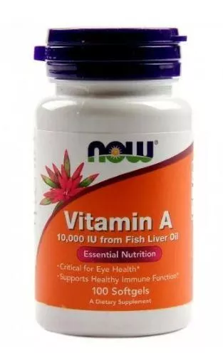 NOW Vitamin A 10000 IU 100 softgels фото